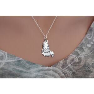 Sterling Silver Fox Charm Necklace, Silver Fox Charm Necklace